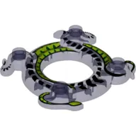 Ring 4 x 4 with 2 x 2 Hole and 2 Intertwined Snakes with Lime Green Print (Ninjago Spinner Crown)