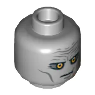 Minifig Head Darth Malgus, Yellow Eyes, Wrinkled Brow, Scar Print [Blocked Open Stud]