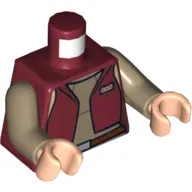 Torso Vest and Dark Tan Top Print (Senator Amidala), Dark Tan Arms, Light Nougat Hands