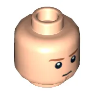 Minifig Head Obi-Wan Kenobi, Dark Orange Eyebrows, Chin Dimple Determined / Breathing Apparatus Print
