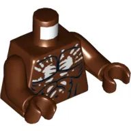 Torso Muscles Outline and White Handprint Print (Berserker), Reddish Brown Arms and Hands
