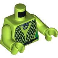 Torso Black Mesh Wrap Print (Oola), Lime Arms and Hands