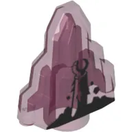 Rock 1 x 2 Crystal Stepped with Black Zombie Print
