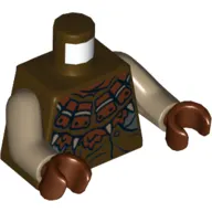 Torso Leather Armour Print, Dark Tan Arms, Reddish Brown Hands