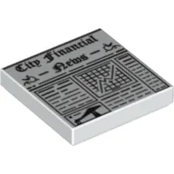 Tile 2 x 2 with Newspaper 'City Financial News' Print