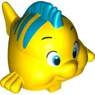 Duplo Animal Fish with Large Eyes and Stripes on Top Print (Flounder / Fabius)