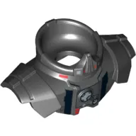 Minifig Neckwear Armor Shoulder Pads with Silver and Red Print