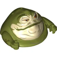 Upper Body - Jabba the Hutt with Tan Face Print [Complete Assembly with Arms]