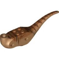 Animal Body Part, Dinosaur, Raptor Body with Dark Orange Top with Dark Brown Stripes Print