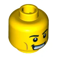 Minifig Head Team GB, Eyebrows, Cheek Lines, Mouthguard and White Pupils Print [Blocked Open Stud]