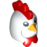 Costume / Mask, Chicken with Yellow Beak and Red Comb and Wattles Print