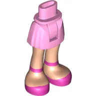 Minidoll Hips and Short Skirt with Light Nougat Legs and Magenta Shoes with Ankle Straps Print