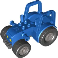 Duplo Tractor (New Style) with 2 x 2 Studs on Hood and Yellow Headlights Print