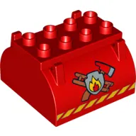 Duplo Container Tank Upper Section with Stripes and Fire Logo Print