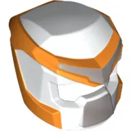 Helmet, Mech with Open Visor Small and Orange and Silver Markings Print
