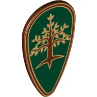 Shield Ovoid with Tree with Gold Leaves Print