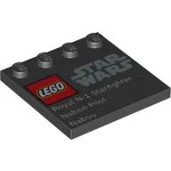 Plate Special 4 x 4 with Studs on One Edge and 'Lego Star Wars' Logo and 'Royal N-1 Starfighter / Naboo Pilot / Naboo' Print [9674]