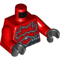 Torso Armor and Silver Belt Print, Red Arms, Black Hands