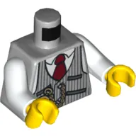 Torso Monster Fighters Shirt with Pinstriped Vest, Red Tie and Pocket Watch Print