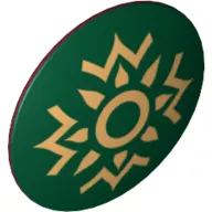 Shield Round Bowed with Dark Green and Gold Rohan Print