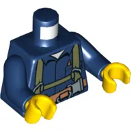 Torso Shirt with Utility Harness and Tools Print, Dark Blue Arms, Yellow Hands