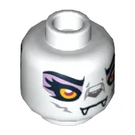 Minifig Head Windra, Dual Sided, Wolf with Yellow Eyes and Lavender Eye Shadow Closed Mouth / Open Mouth Print [Hollow Stud]