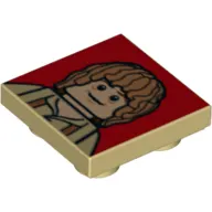 Tile Special 2 x 2 Inverted with Bilbo Baggins on Red Background Print