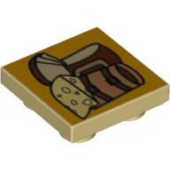 Tile Special 2 x 2 Inverted with Food and Drink on Yellow Background Print