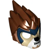 Mask Lion with Tan Face and Dark Blue Headpiece Print