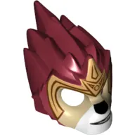 Mask Lion with Tan Muzzle, Black Face Details and Gold Crown Print