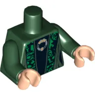 Torso Robes with Green Trim Print (McGonagall), Dark Green Arms, Light Nougat Hands