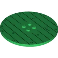 Plate Special Round 8 x 8 with 2 x 2 Center Studs with Woodgrain and Feanorean G Print