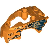 Fairing, Fly Wheel, Lion Shape with Gold and Blue Feathers Print