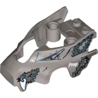 Fairing, Fly Wheel, Wolf Shape with Fangs and Black and White Print