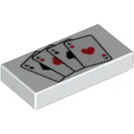 Tile 1 x 2 with Playing Cards Four Aces Print