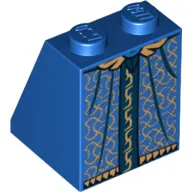 Brick Sloped 65° 2 x 2 x 2 with Bottom Tube with Gold and Dark Blue Robe Print