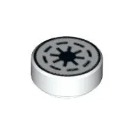 Tile Round 1 x 1 with SW Republic Print