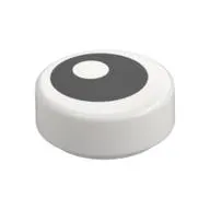 Tile Round 1 x 1 with Offset Black Eye Print
