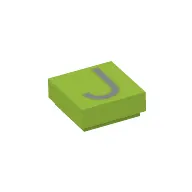 Tile 1 x 1 with letter Capital J Print