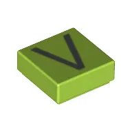 Tile 1 x 1 with letter Capital V Print