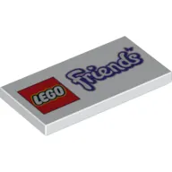 Tile 2 x 4 with LEGO Friends Logo with Butterfly Print