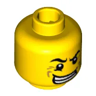 Minifig Head Paintball Player, Angry Eyebrows, Bared Teeth and Wrinkles Print [Blocked Open Stud]