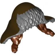 Hair and Hat with Flaps, Fur-lined and Dark Brown Braided Hair Print