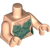 Torso Mermaid Sand Green Scales Print, Light Nougat Arms and Hands