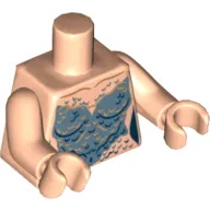 Torso Mermaid Sand Blue Scales Print, Light Nougat Arms and Hands