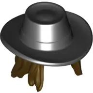 Hair and Hat, Gambler Style Cowboy with Long Dark Brown Hair