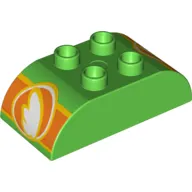 Duplo Brick 2 x 4 Curved Top with Disney Planes Fuel Logo Printed on Both Curved Ends