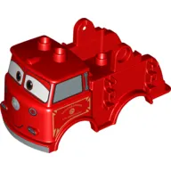 Duplo Car Body Truck with 'Red' Fire Logo Print (Fits over Car Base 2 x 4)