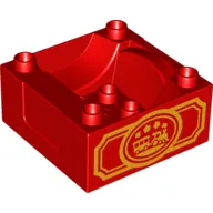 Duplo Train Cab / Tender Base with Bottom Tubes and Train in Oval Print on Both Sides