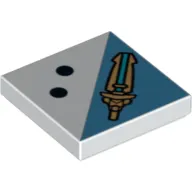Tile 2 x 2 with 2 Black Dots and Sword Print